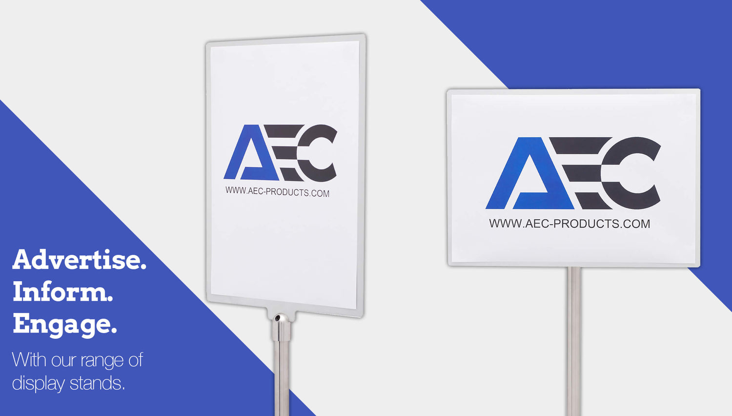 Our range of display stands help you advertise, inform and engage